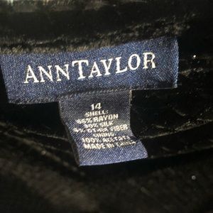 Black sparkley Ann Taylor a-line velvet skirt 14